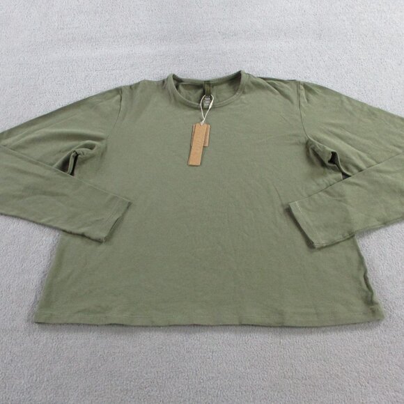 SKIMS T Shirt Womens XL Army Green Vintage Cropped Long Sleeve NWT - Picture 2 of 7